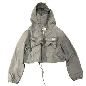 MIU MIU MiuMiu 23SS TELA TEC JACKET tera Tec nylon ano rack jacket Parker f-ti nylon jacket gray 