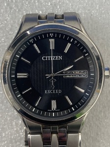 CITIZEN シチズン EXCEED エクシード ECODRIVE エコドライブ 電波ソーラー H100-T018661 Watch 腕時計 BLACK文字盤 純正ブレス Men's 稼働