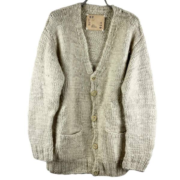 RAIF ADELBERG(レイフ) Patched Sleeve Cashmere Knit Cardigan 定価40万 (beige)