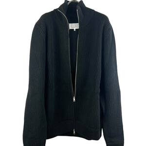 Maison Margiela (メゾン マルジェラ) Standcollar Cotton Knit Longsleeve Jacket (black) 3