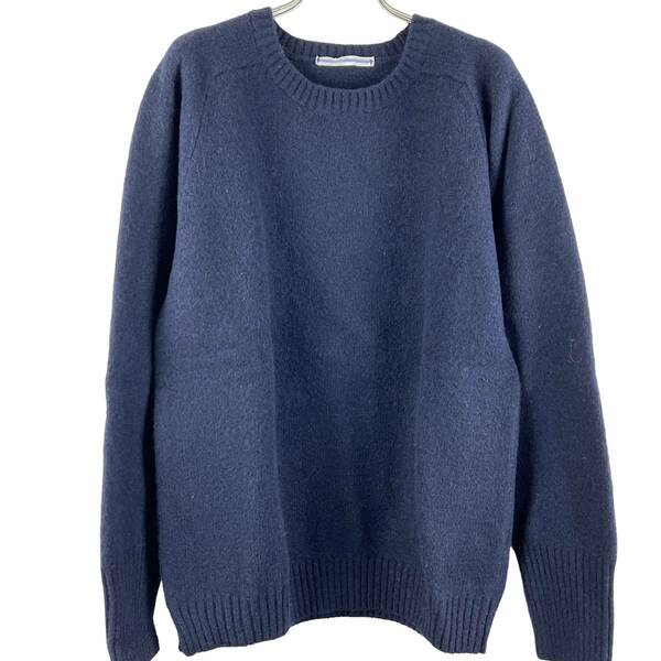Cristaseya(クリスタセヤ) Wool Casual Longsleeve Knit T Shirt (blue)
