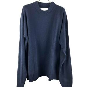 JILSANDER(ジルサンダー) Cashmere Wide Shoulder Design Longsleeve Knit T Shirt (navy)