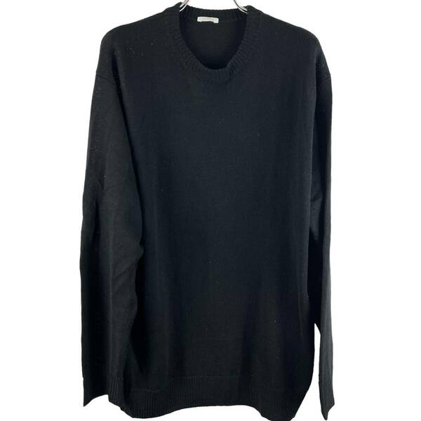 COMOLI(コモリ) Casual Silk Comfortsize Longsleeve Knit T Shirt (black)