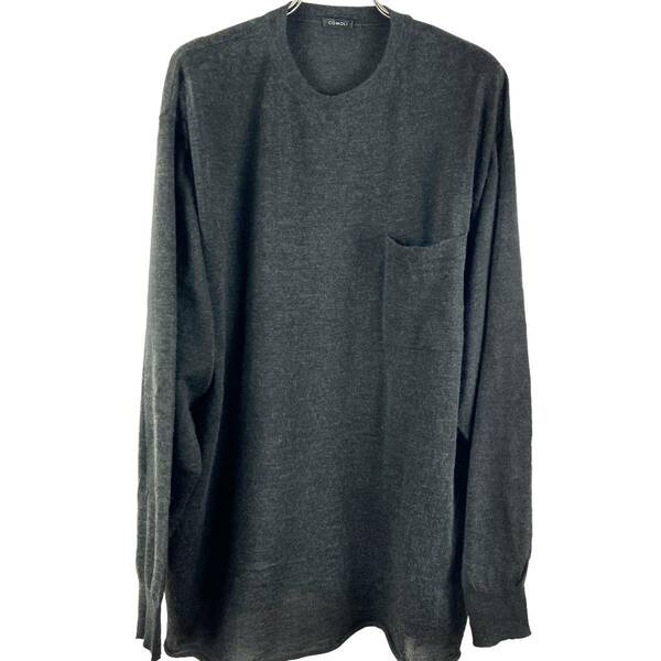 COMOLI(コモリ) Cashmere Silk Pocket Longsleeve Knit T Shirt (black)