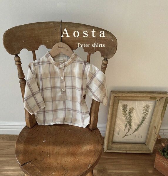 Aosta / peter shirts ラスト1点 90size 韓国子供服 正規品 長袖シャツ