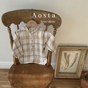 Aosta / peter shirts ラスト1点 90size 韓国子供服 正規品 長袖シャツ