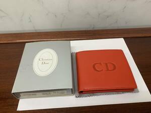 Christian　Dior　クリスチャンディオール　レディース　二つ折り財布　レッド　経年保管品