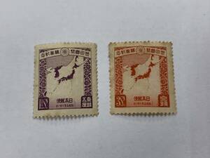 168、日本切手　記念切手　1930年　第２回国勢調査　1.5銭・3銭　2種完