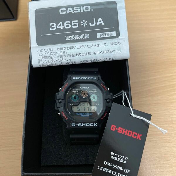 新品　保証書付き　G-SHOCK 5900シリーズ DW-5900-1JF 腕時計　時計　メンズ　黒　ブラック