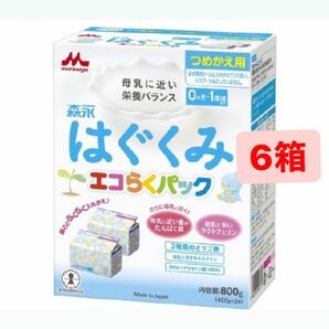 森永 はぐくみ エコらくパック つめかえ用 800g 6箱