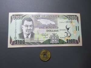 未使用　ジャマイカ　2012年　独立50年記念　100ドル