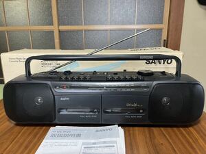 ☆【動作OK】SANYO サンヨー U4-W26 ステレオダブルラジオカセット 昭和レトロ 