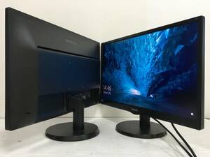 ☆【良品 ２台セット】Philips 243V5QHABA/11 ワイド液晶モニター 23.6インチ フルHD（1920x1080） DVI/D-Sub/HDMI ケーブル付属 動作品