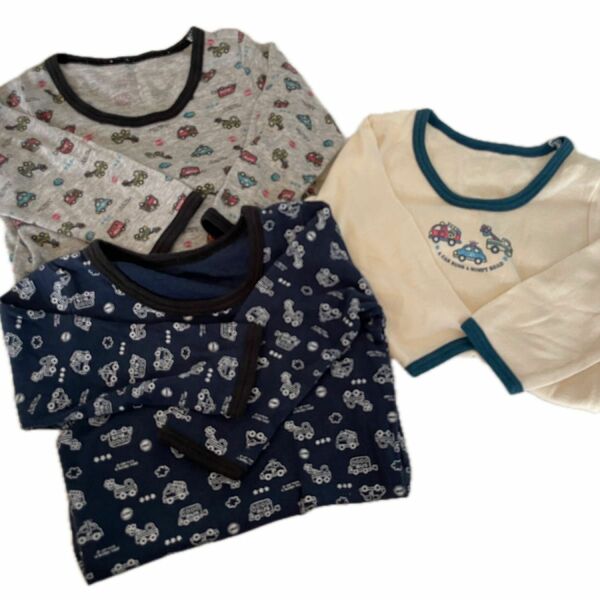 長袖 インナー シャツ 3点セット 子供服 キッズ 肌着 アンダーシャツ