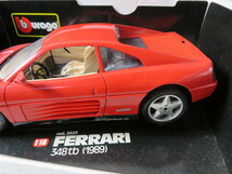 N① 47 ② フェラーリ FERRARI 348tb (1989) モデルカー 1/18 レッド ダイキャスト 模型 スポーツカー_画像3