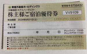 10枚セット 東急不動産株主優待券 宿泊優待券 ホテルハーヴェスト ハーベスト 宿泊割引券 