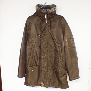 RB10-198【ワークジャケット】80s～ SEARS/シアーズ★N-3B型 黒タグ★SCOVILL GRIPPER ZIP★SIZE:44★ブラウン系★USA 古着 ビンテージ★