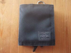 美品 ポーター PORTER 二つ折り 財布 CORDURA コーデュラ 黒 ディル ウォレット DILL WALLET 小銭入れ 653－09756 