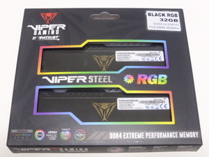 メモリ デスクトップパソコン用 Patriot VIPER STEEL RGB DDR4-3600 PC4-28800 16GBx2枚 合計32GB 起動確認済みです PVSR432G360C0K