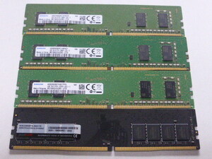 メモリ デスクトップパソコン用 DDR4-2666 PC4-21300 4GBx4枚 合計16GB 起動確認済みですが一応ジャンク品扱いです