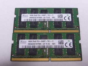 メモリ ノートパソコン用 1.20V SK hynix DDR4-2400 PC4-19200 16GBx2枚 合計32GB 起動確認済みです④