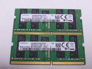 メモリ ノートパソコン用 1.20V Samsung DDR4-2400 PC4-19200 16GBx2枚 合計32GB 起動確認済みです 