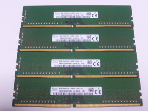 メモリ デスクトップパソコン用 SK hynix DDR4-2400 PC4-19200 8GBx4枚 合計32GB 起動確認済みです①