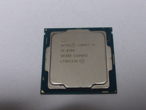 INTEL CPU Core i3 8100 4コア4スレッド 3.60GHZ SR3N5 CPUのみ 起動確認済みです