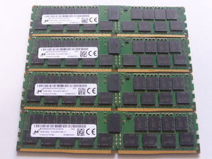 メモリ サーバーパソコン用 Micron DDR4-2400T (PC4-19200T) ECC Registered 16GBx4枚合計64GB起動確認済です MTA36ASF2G72PZ-2G3B1QI①