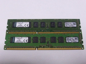 メモリ デスクトップ用 1.5V Kingston ECC DDR3-1600E PC3-12800E 8GBx2枚 合計16GB 起動確認済みです