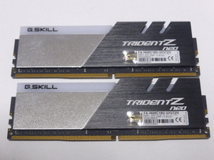 メモリ デスクトップパソコン用 G.SKILL TRIDENT Z NEO RGB DDR4-3600 PC4-28800 16GBx2枚 合計32GB F4-3600C18D-32GTZN 起動確認済みです