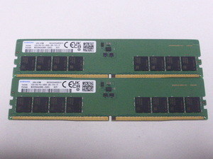 メモリ デスクトップパソコン用 Samsung DDR5-4800 PC5-38400 32GBx2枚 合計64GB 起動確認済みです 外装に少し破損がございます