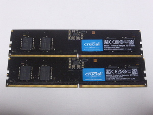 メモリ デスクトップパソコン用 Crucial DDR5-4800 PC5-38400 8GBx2枚 合計16GB 起動確認済みです