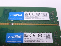 メモリ デスクトップパソコン用 Crucial DDR4-2666 PC4-21300 16GBx2枚 合計32GB 起動確認済みです_画像2