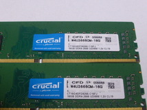メモリ デスクトップパソコン用 CFD Crucial DDR4-2666 PC4-21300 16GBx2枚 合計32GB 起動確認済みです W4U2666CM-16G_画像2