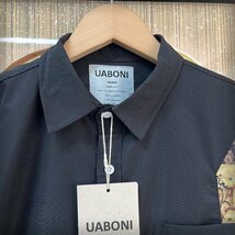 個性EU製＆定価4万◆UABONI*Paris*長袖シャツ*ユアボニ*パリ発◆上質 薄手 ソフト 吸汗速乾 お洒落 ベア レジャー ジャケット M/46サイズ_画像4