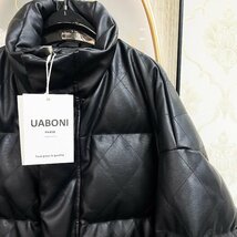 絶賛EU製＆定価17万◆UABONI*Paris*レザー・グースダウンジャケット*ユアボニ*パリ発◆牛革 防寒防風 お洒落 ライダース 革ジャン 2XL/52_画像8