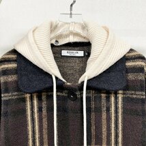 高級ヨーロッパ製※定価6万◆ブルガリア発※RISELIN ニットコート 高級ミンク/カシミヤ混 防寒 快適 ゆったり ロング丈 チェック柄 人気 L_画像4