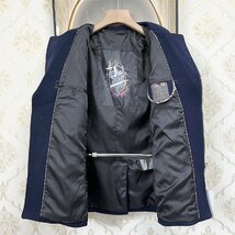 逸品EU製＆定価7万◆UABONI*Paris*テーラードジャケット*ユアボニ*パリ発◆カシミア 厚手 防寒 アウター 無地 ブレザー 秋冬 通勤 M/46_画像3