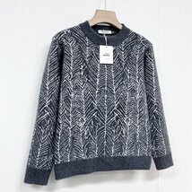 最高峰ヨーロッパ製※定価5万◆ブルガリア発※RISELIN セーター 上質ミンク/カシミヤ混 ふわふわ 防寒 ソフト 暖かい 丸首 総柄 上品2XL/52_画像5