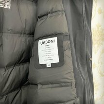 ★逸品EU製&定価11万◆UABONI*Paris*ダウンジャケット*ユアボニ*パリ発◆グースダウン90％ 暖かい 無地 ロング丈 ビジネス フード脱着可 XL_画像7