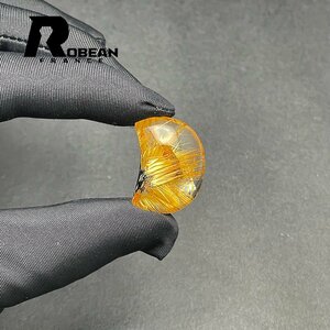 上級 EU製 定価5万円★ROBEAN・タイチンルチルペンダント★黄金針水晶 ゴールド アクセサリー 九星開運 天然石 25.6*17.2*10.1mm 1001G1456