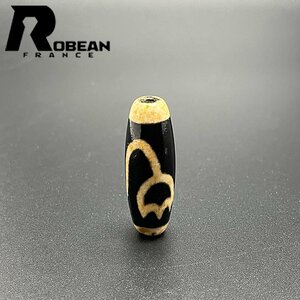 上級 EU製 定価5万円★ROBEAN・チベット老玉髄・天珠★パワーストーン アクセサリー 天然石 瑪瑙 金運 お守り 約37.3*13mm 1004T009