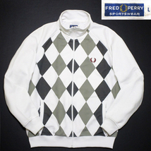 激レア ! 90's FRED PERRY フレッドペリー ビンテージ アーガイル柄&旧タグ☆ トラック ジャージ ポルトガル製♪ ジャケット モッズ 70s80s_画像1