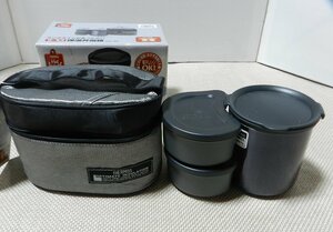 サーモス　保温ランチボックス　DBG-400 専用ポーチ付き ブラック　未使用品　お茶碗2杯分　