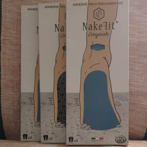 Nake Fit ネイク フィット 世界一 薄い サンダル 貼付 青 黒 NK9 26.5 - 28 3枚入 3点 セット ビーチ