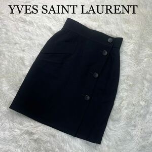 YVES SAINT LAURENT Yves Saint-Laurent юбка чёрный размер 36 колено длина 