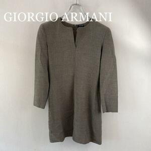 GIORGIO ARMANI ワンピース ミニ丈 ブラウン系 サイズ38 M