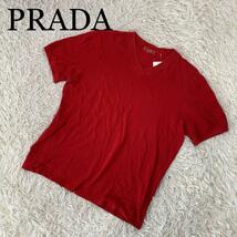 PRADA プラダ Tシャツ 半袖 レッド Lサイズ_画像1