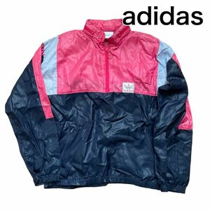 adidas Adidas Originals нейлон жакет Wind брейкер темно-синий розовый M